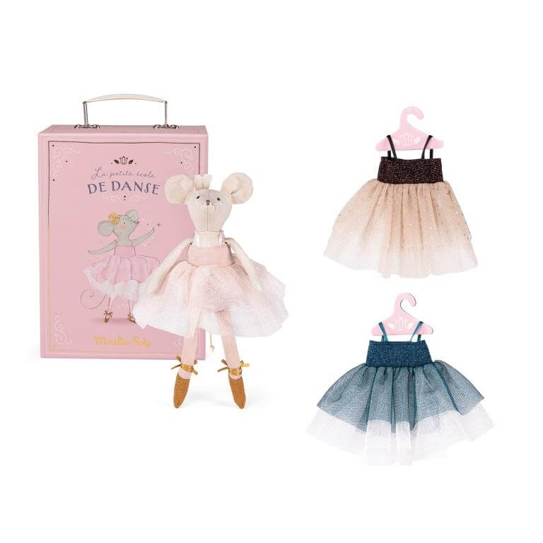 Moulin Roty Tutu suitcase with mouse doll