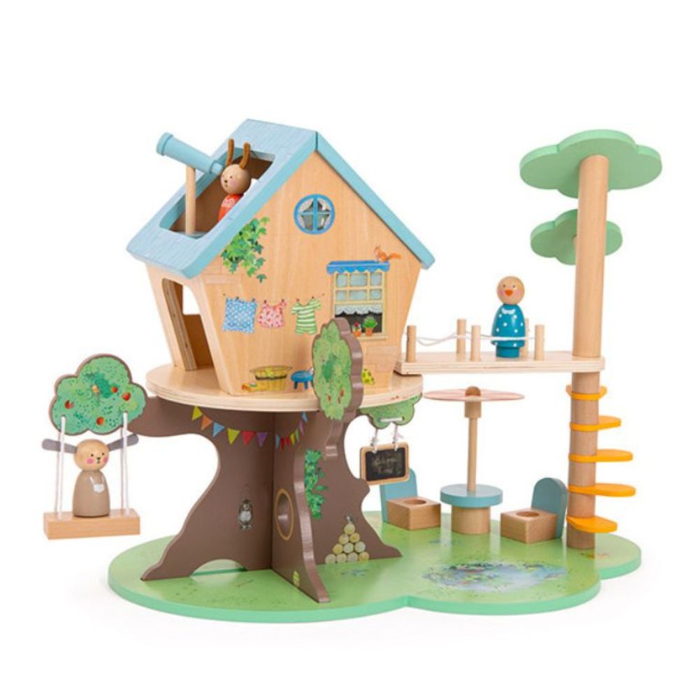 Moulin Roty Tree House & Wooden Family Set
