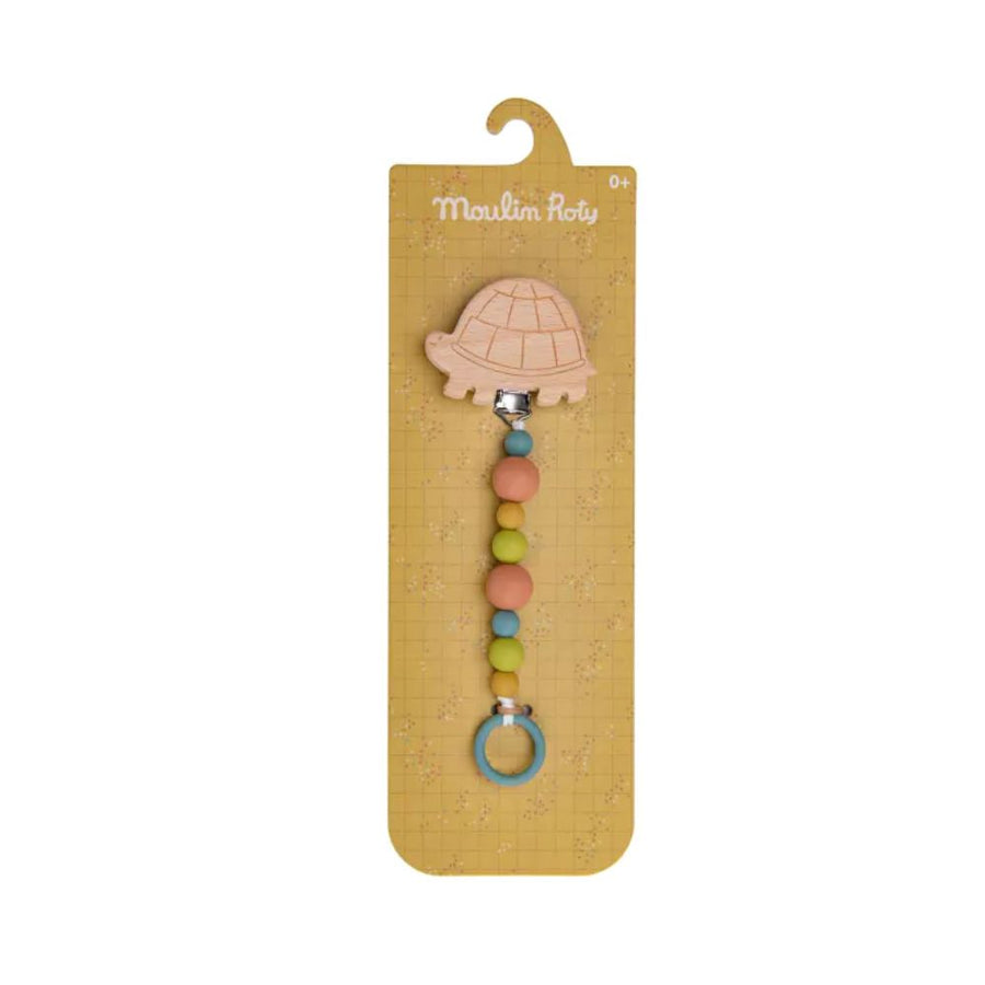 Moulin Roty Turtle Soother Chain - Trois Petits Lapins