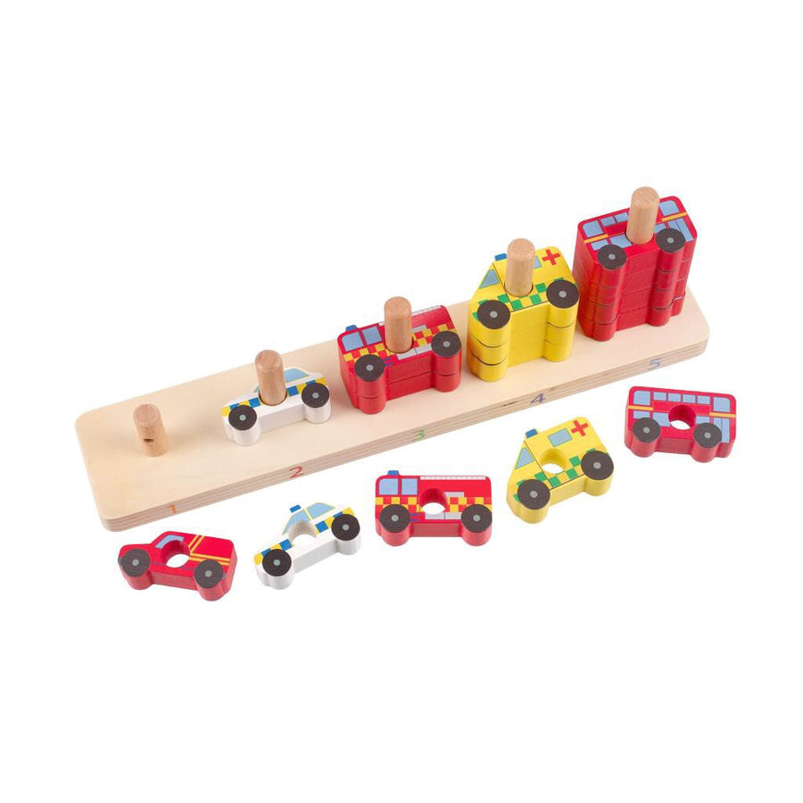 Orange Tree Toys - Wooden Emergency Vehicles Counting Game