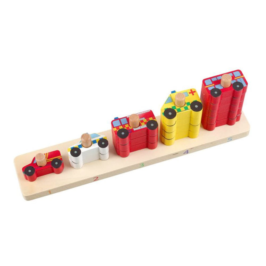Orange Tree Toys - Wooden Emergency Vehicles Counting Game