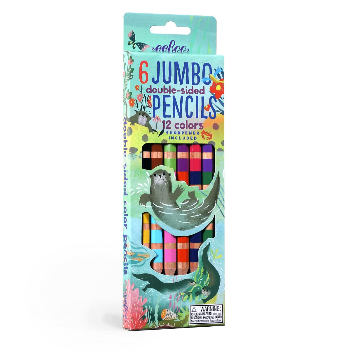 EeBoo 6 Jumbo Double Sided Pencils - Otters