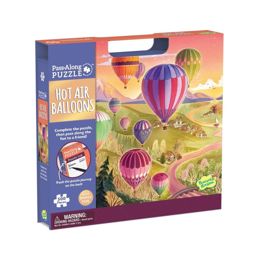 Peaceable Kingdom Hot Air Balloons 500 Piece Pass Along Puzzle