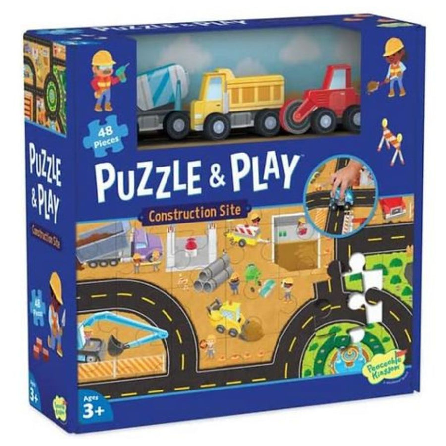 Peaceable Kingdom Puzzle & Play Construction Site