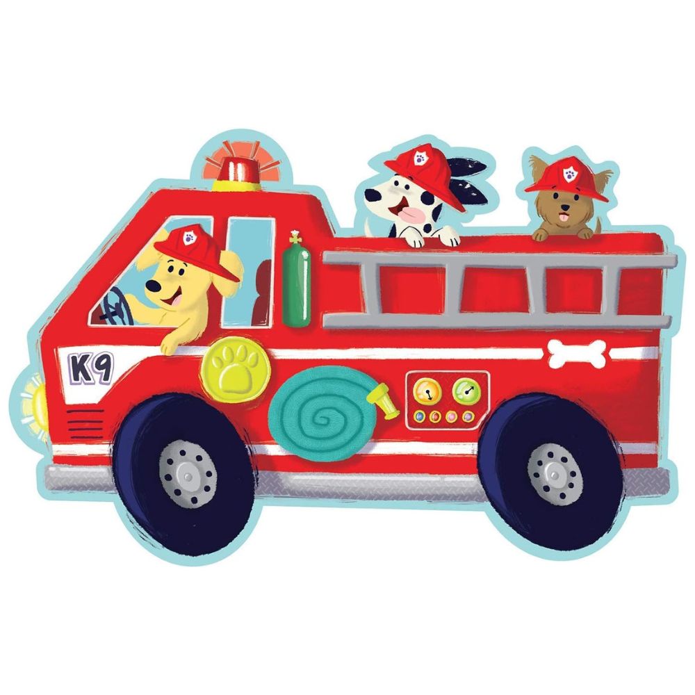 Peaceable Kingdom Shiny Fire Truck Pups Floor Puzzle
