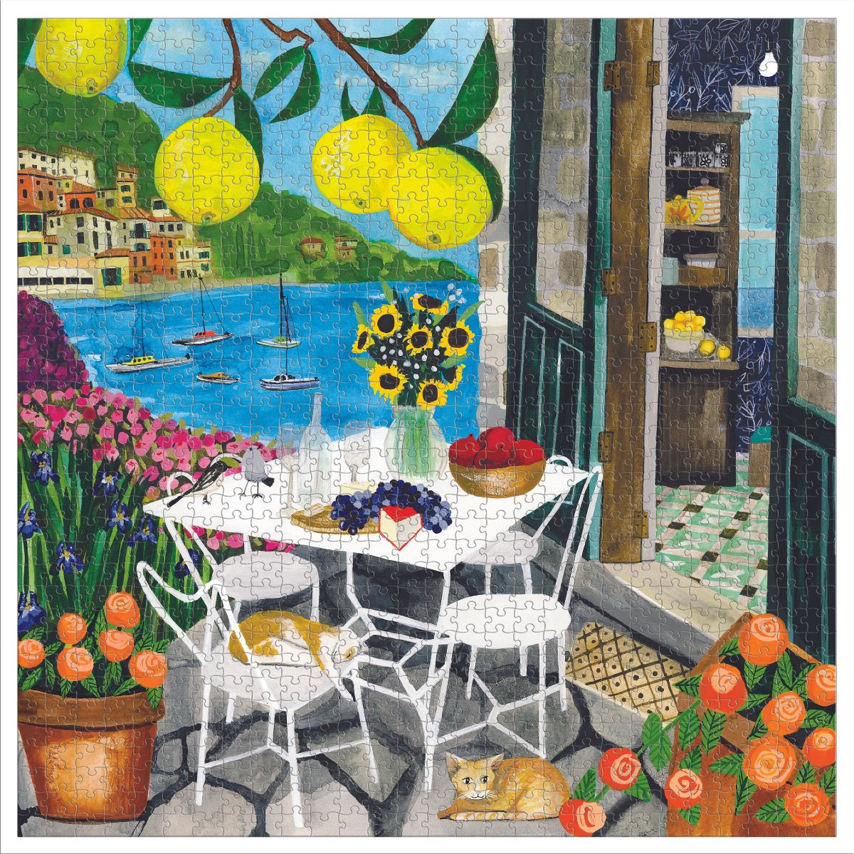 Eeboo Cats in Positano 1000 piece Family Puzzle