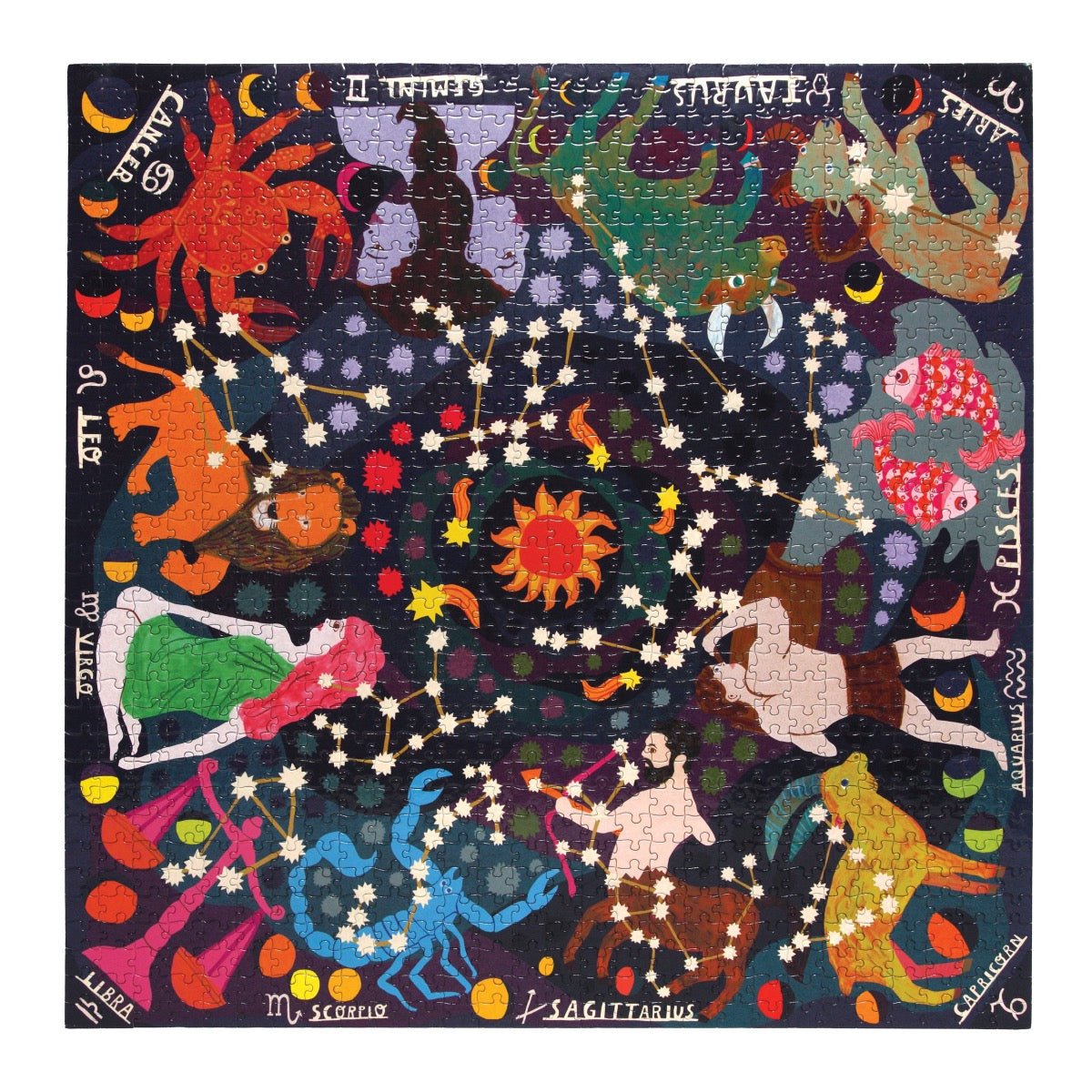 EeBoo Zodiac 1000 Piece Glow In The Dark Family Puzzle