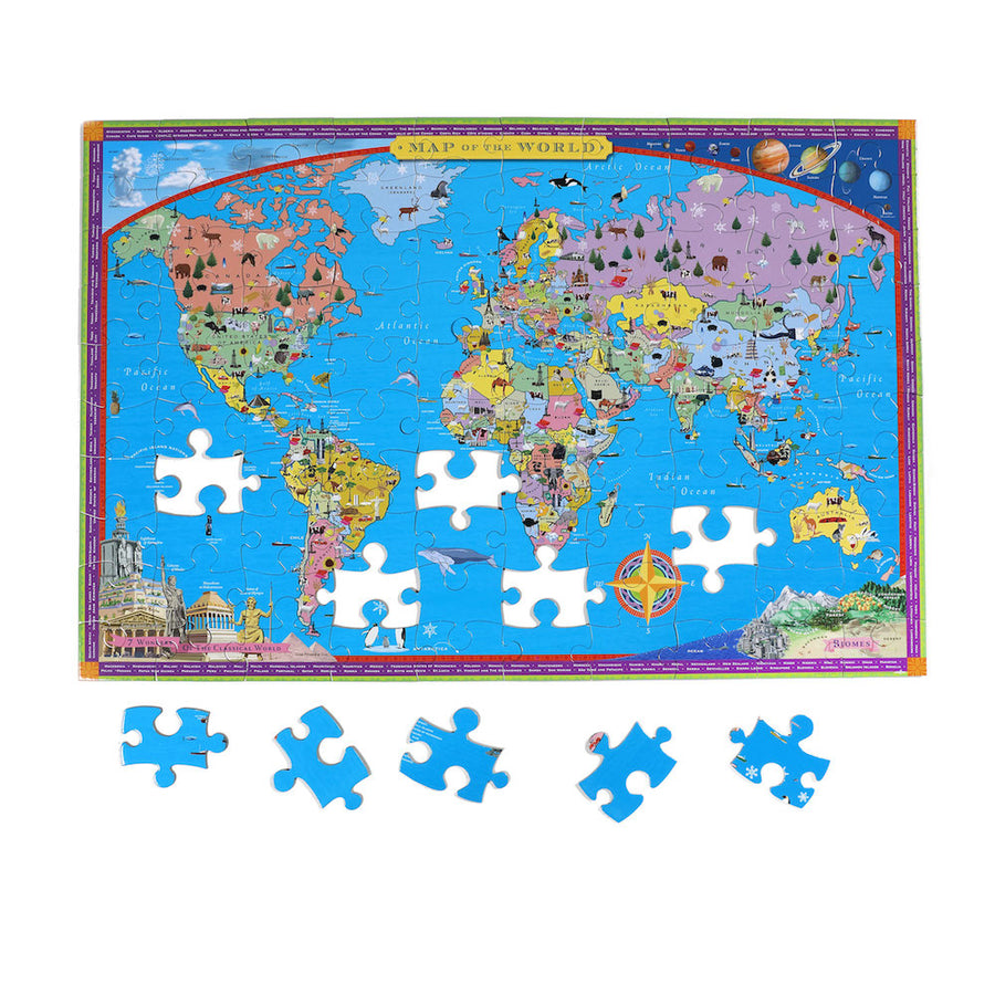 Eeboo World Map 100 Piece Puzzle