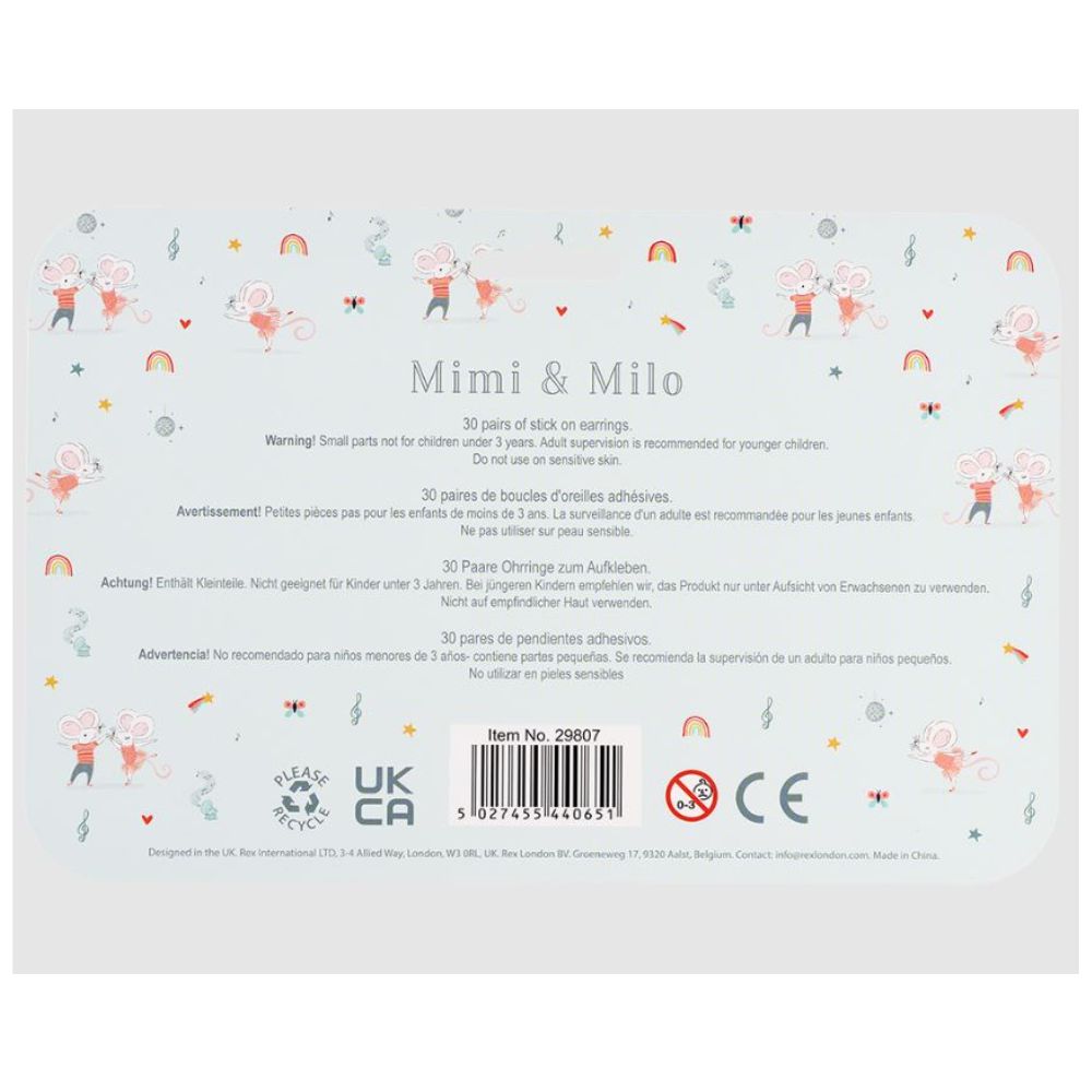 Rex London Mimi & Milo Stick On Earrings