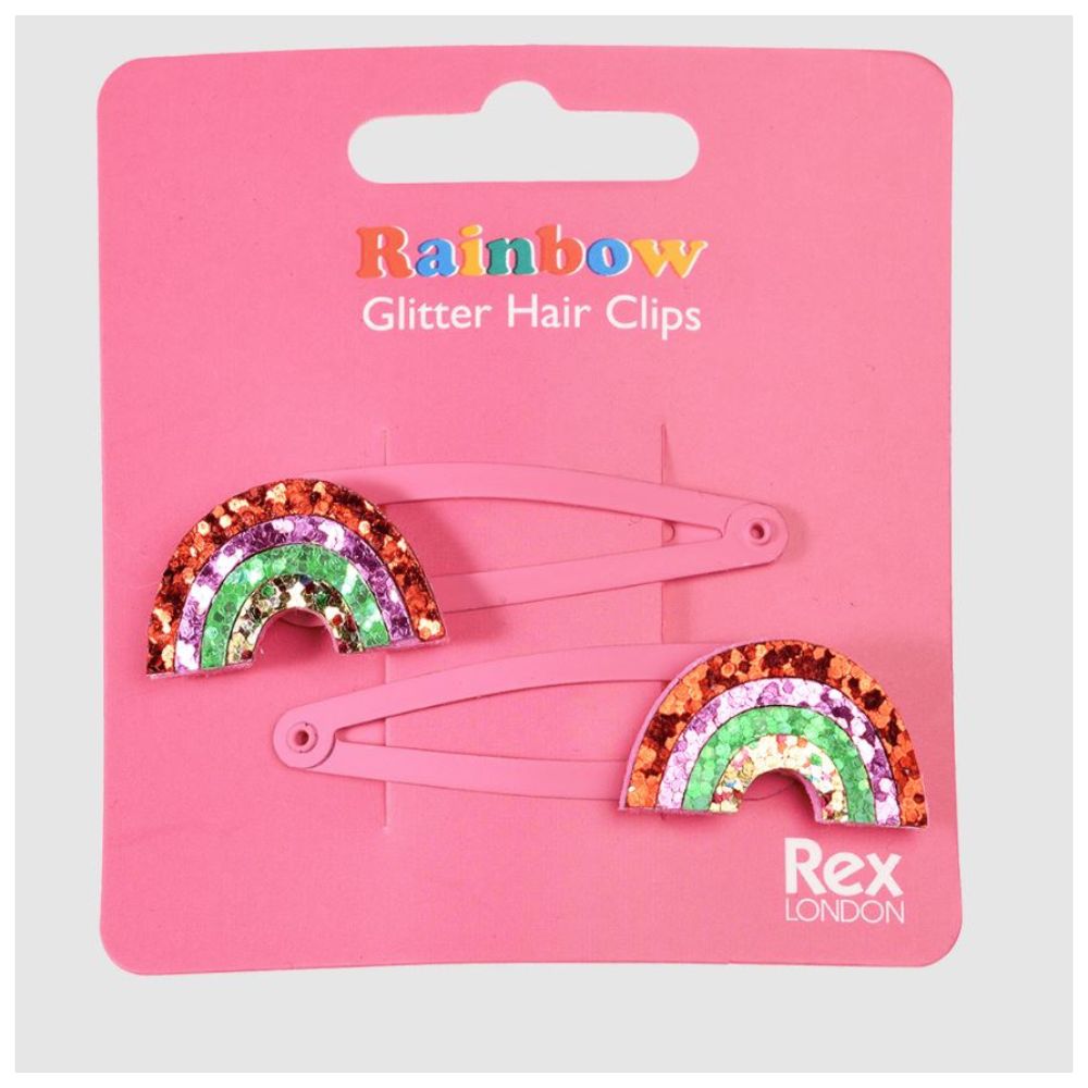 Rex London Rainbow Glitter Hair Clips