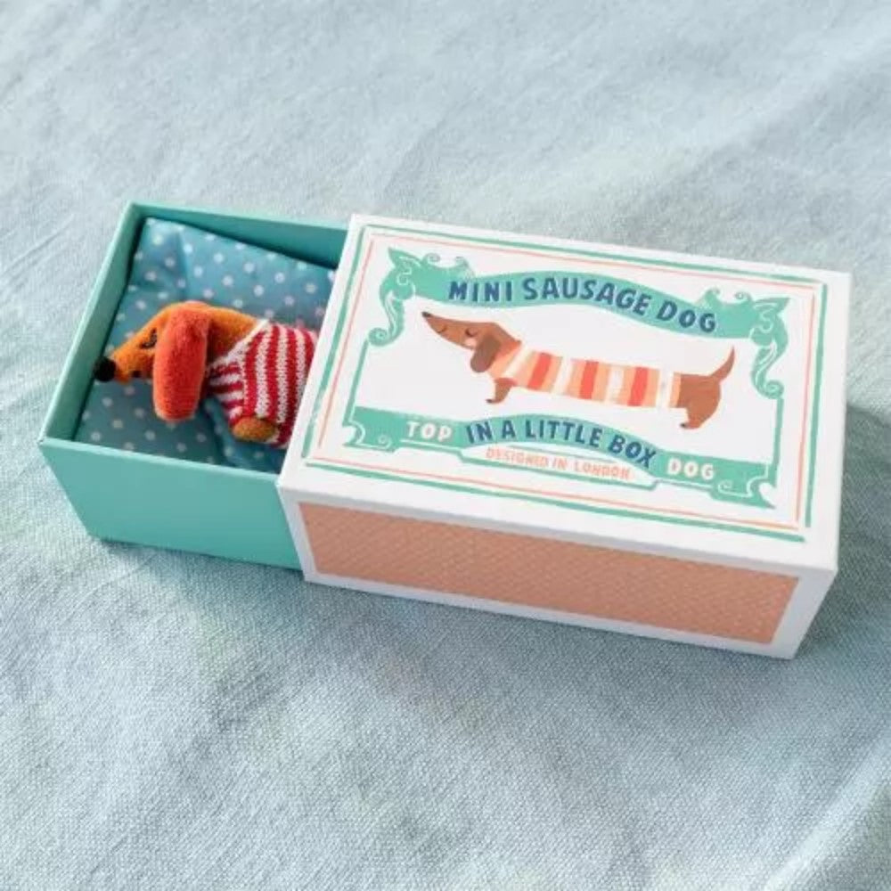Rex London Mini Sausage Dog In A Box | Sausage Dog Soft Toy | Rex