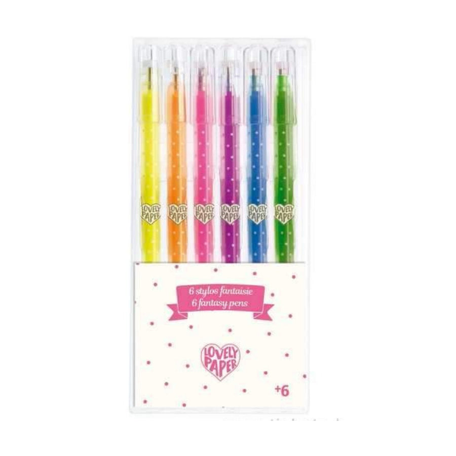 Djeco Lovely Paper - 6 Neon Gel Pens