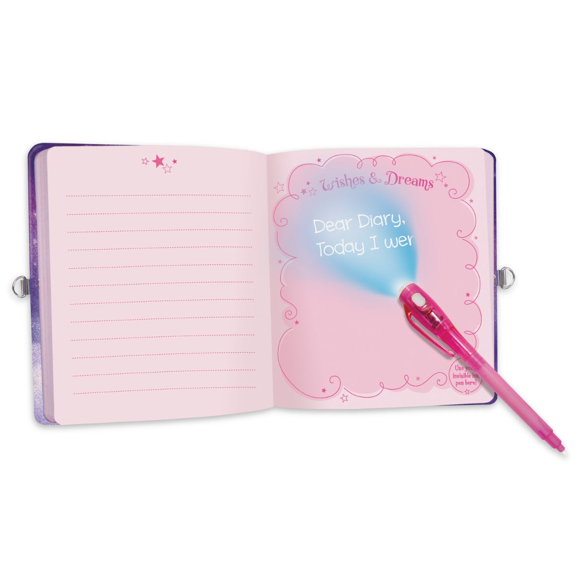Peaceable Kingdom Unicorn Lock and Key Diary With Invisible Pen