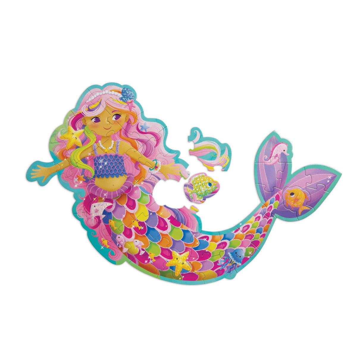 Peaceable Kingdom Shimmery Magical Mermaid Floor Puzzle