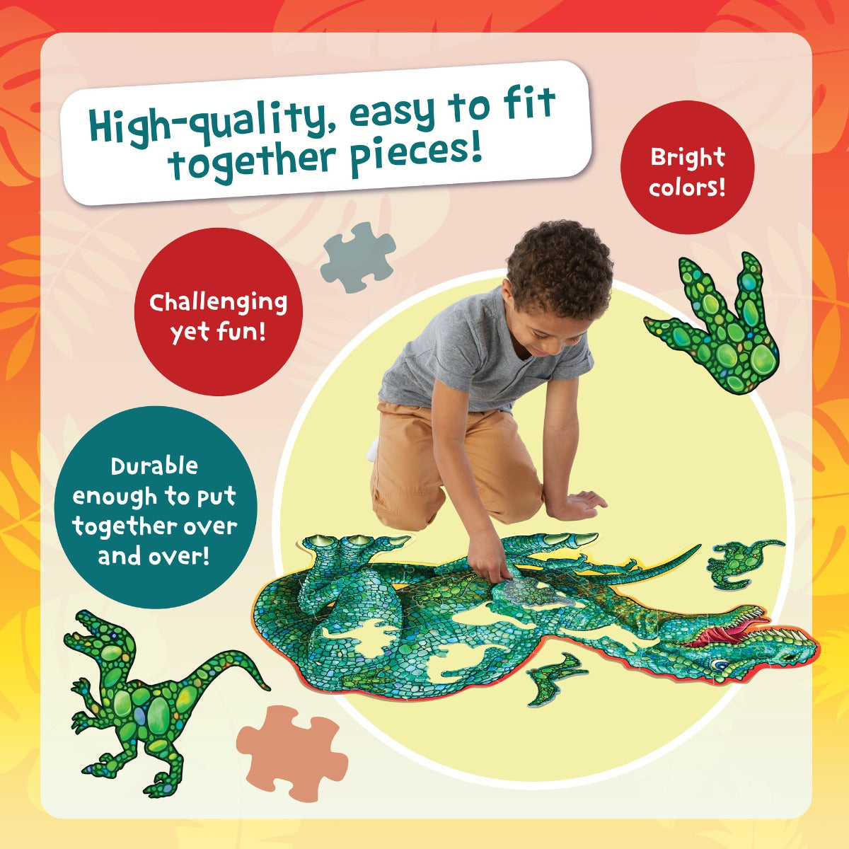 Peaceable Kingdom Shiny Dinosaur Floor Puzzle