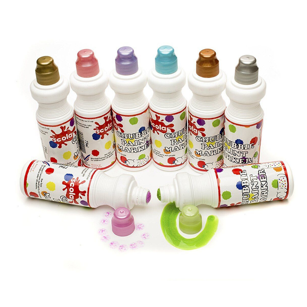 Scola Chubbie Paint Markers - 8 Metallic Colours
