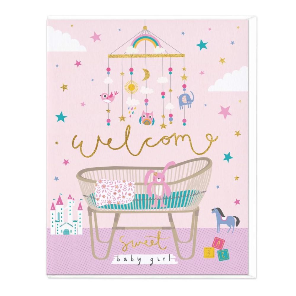 Whistlefish Sweet Baby Girl New Baby Card