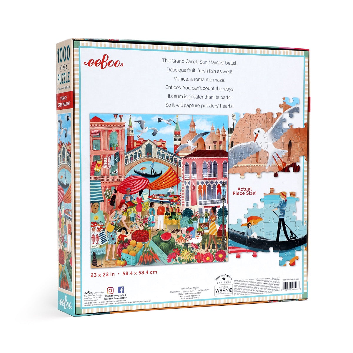 Eeboo 1000 Piece Puzzle - Venice Open Market