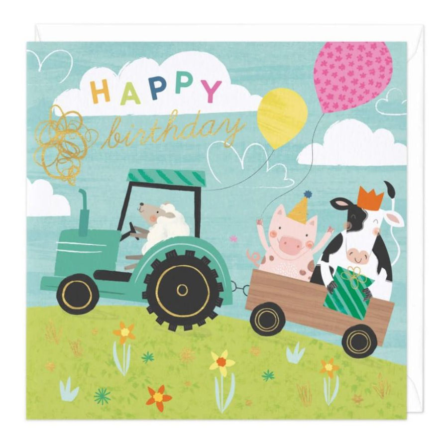 Whistlefish Birthday Card -Tractor