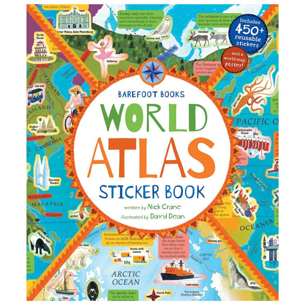 World Atlas Map & Sticker Book - Default Title - Crafts4Kids