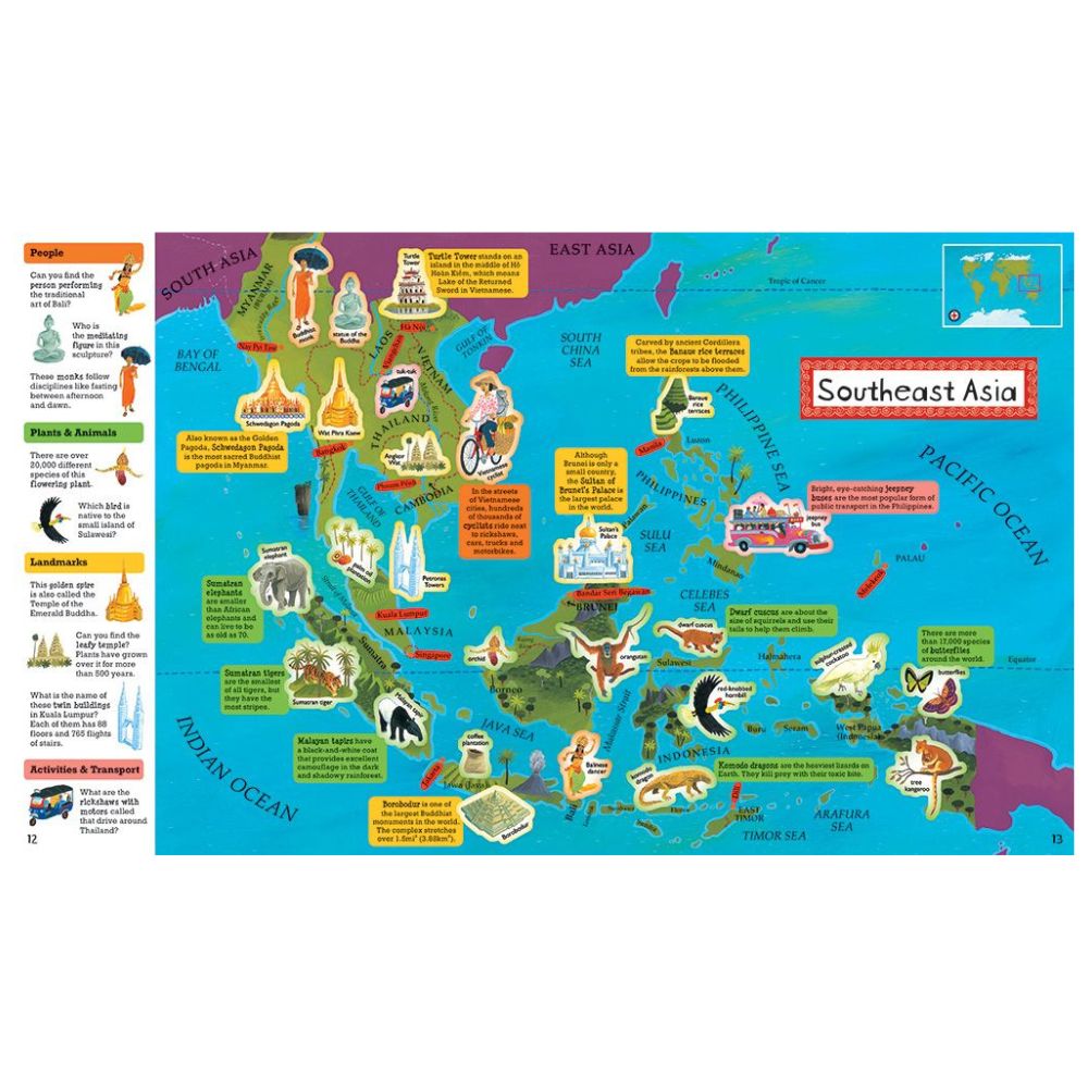 World atlas sticker book