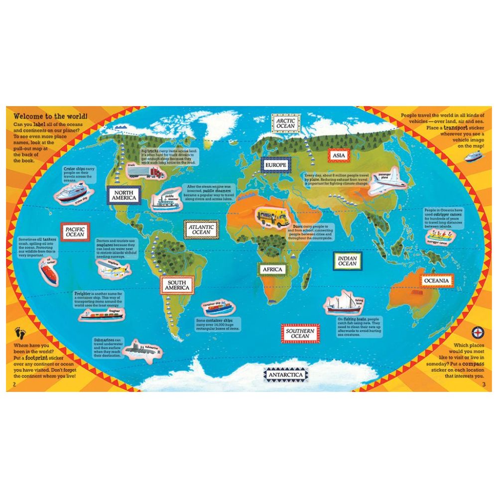 World atlas sticker book